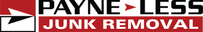 payne-less junk removal transparent red and black logo